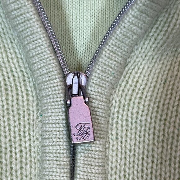 Tommy Bahama Cashmere Sweater Green Zip Medium - Picture 6 of 9